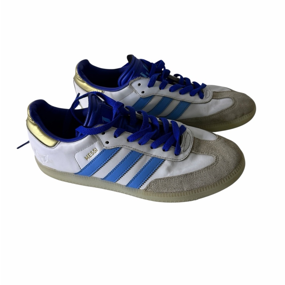 Adidas Lionel Messi Samba  White and Blue Sneakers 8